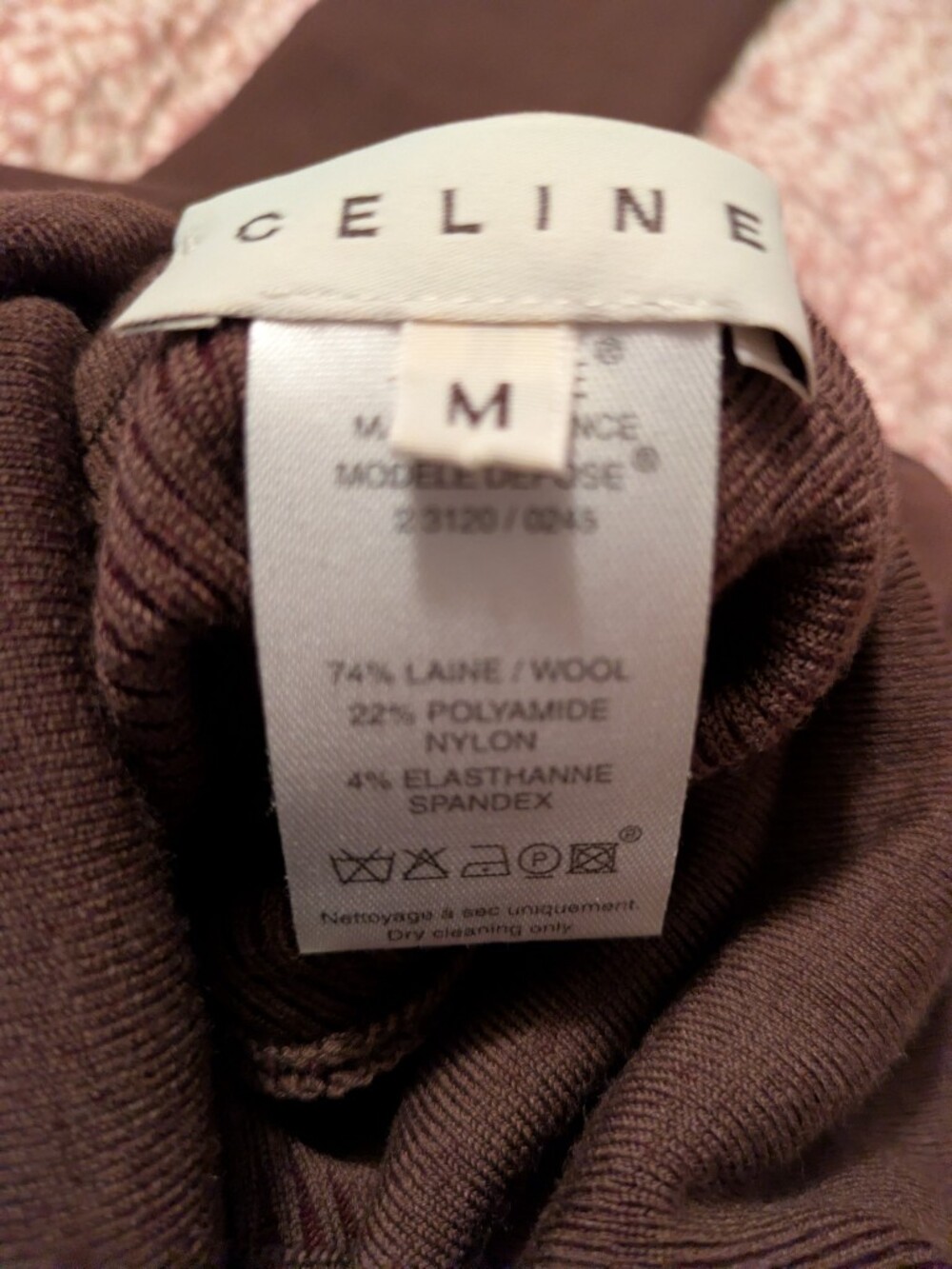 Celine Wool Ribbed Turtleneck M - Picture 8 of 9